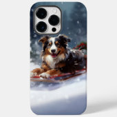 Australische Herder Kerstmis sneeuw winter Case-Mate iPhone Case (Achterkant)