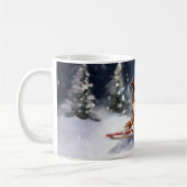 Australische Herder Kerstmis sneeuw winter Koffiemok (Links)