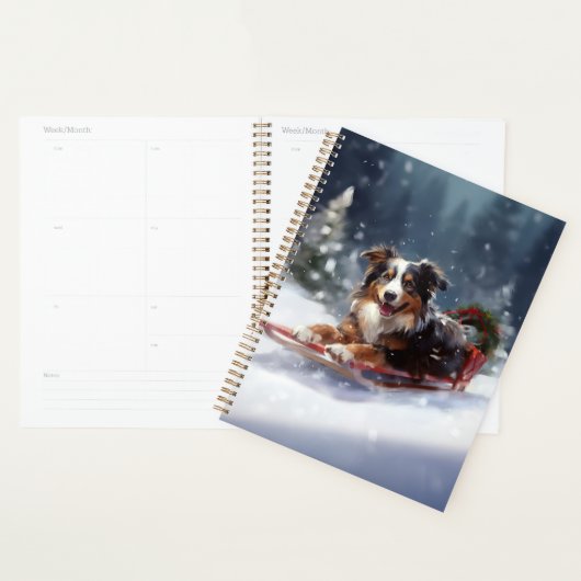 Australische Herder Kerstmis sneeuw winter Planner (Display)