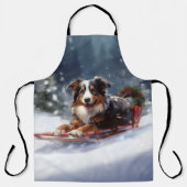 Australische Herder Kerstmis sneeuw winter Schort (Voorkant)