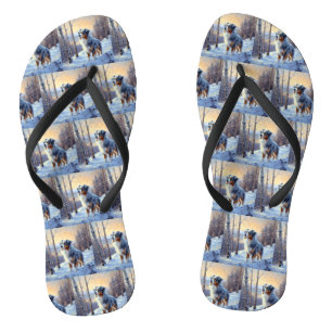 Australische Herder Laat het Sneeuwen Kerstmis Teenslippers