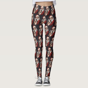 Australische Herder met Kerstman Kerstmis Leggings