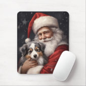 Australische Herder met Kerstman Kerstmis Muismat (Met muis)