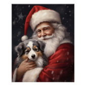 Australische Herder met Kerstman Kerstmis Perfect Poster (Voorkant)