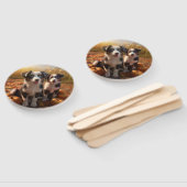 Australische Herder Puppy Herfst Delight Pompoen Handwaaier (Niet-gemonteerd)