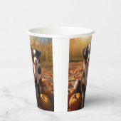 Australische Herder Puppy Herfst Delight Pompoen Papieren Bekers (Rechts)