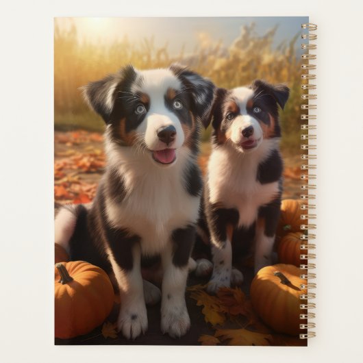 Australische Herder Puppy Herfst Delight Pompoen Planner (Achterkant)