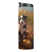 Australische Herder Puppy Herfst Delight Pompoen Thermosbeker (Geroteerd rechts)