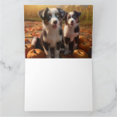 Australische Herder Puppy Herfst Plezier Pompoen Kaart (Binnen)