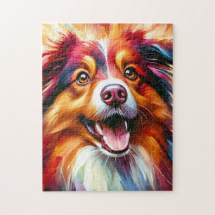 Australische Herder Red Tri-Kleur Hond Acryl Legpuzzel