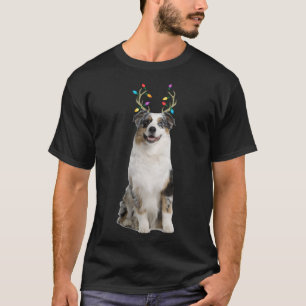Australische herder rendier kersthond t-shirt