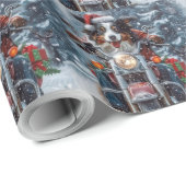 Australische herder rijden motorfiets kerst cadeaupapier (Rol Hoek)