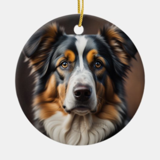 Australische Herder Schaap Hond Kerstmis Ornament (Voorkant)