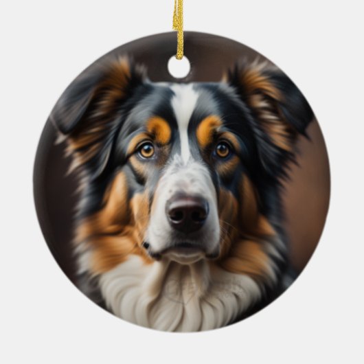 Australische Herder Schaap Hond Kerstmis Ornament (Achterkant)