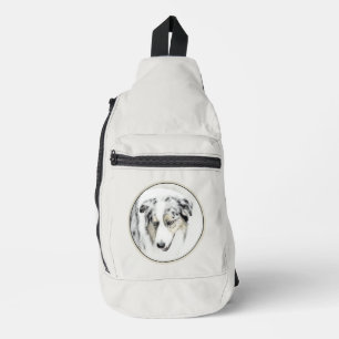 Australische Herder Schilderij Blue Merle Hond Kun Sling Bag
