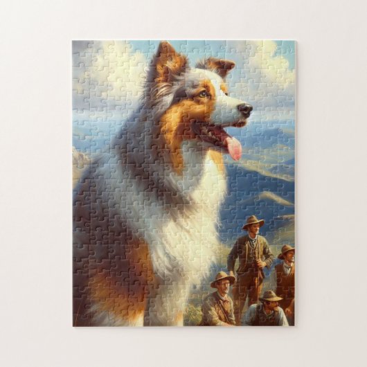 Australische herder schilderij Legpuzzel (Verticaal)