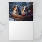 Australische herder sneeuwslee kerstdecor kaart (Binnen)