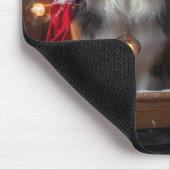 Australische herder sneeuwslee kerstdecor muismat (Hoek)