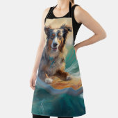 Australische herder strand surfen schilderij schort (Insitu)