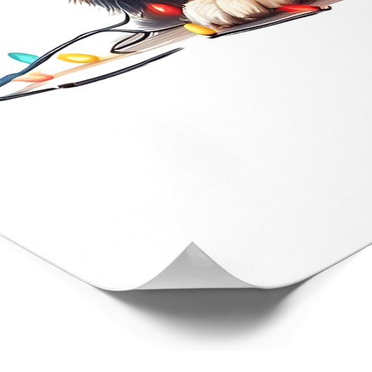 Australische herder verpakt in kerstlicht poster (Hoek)