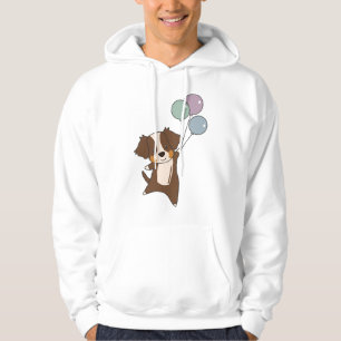 Australische herder vliegt met ballonnen hoodie