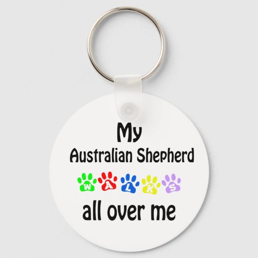Australische herder wandelingen ontwerp sleutelhanger (Voorkant)