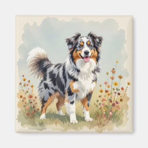 Australische Herderhond Merle Lange Staart Magneet