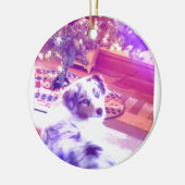 Australische herderkerst keramisch ornament (Links)