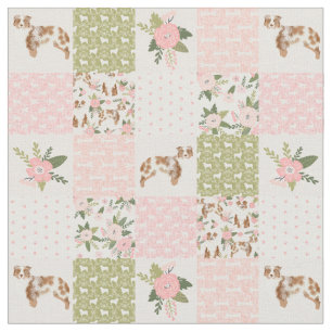 Australische herderpatchwork-cheater quilt 4" stof