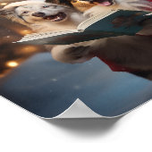 Australische Herders Kerstmis Caroling Vakantie Poster (Hoek)