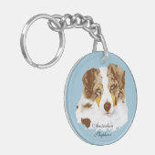 Australische herderse aangepaste acrylische sleute sleutelhanger (Voorkant Links)