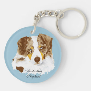 Australische herderse aangepaste acrylische sleute sleutelhanger
