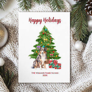 Australische Herdershond Familie Kerstmis Feestdagenkaart
