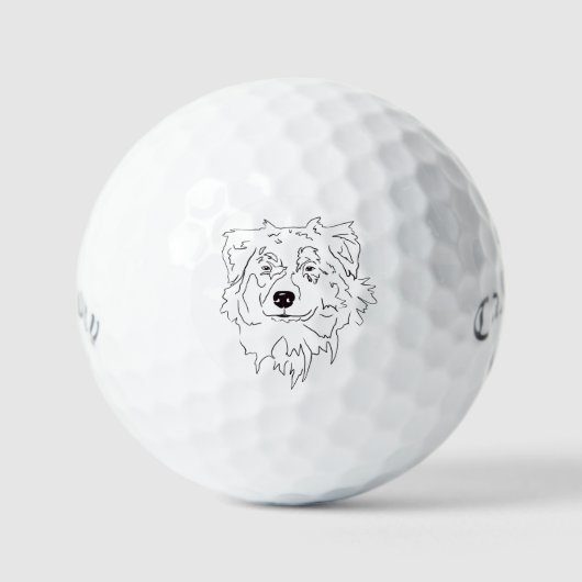 Australische herdershond golfballen (Voorkant)