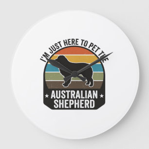 Australische Herdershond Huisdierliefhebber Vintag Grote Klok