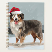 Australische herdershond in Kerstsneeuw  Planner (Voorkant)