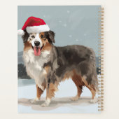 Australische herdershond in Kerstsneeuw  Planner (Achterkant)