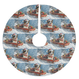 Australische herdershond in slee Kerstmis Kerstboom Rok