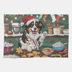Australische Herdershond Kerstbakfeest Theedoek