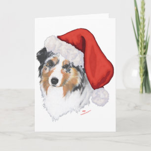 Australische Herdershond Kerstmis Feestdagen Kaart