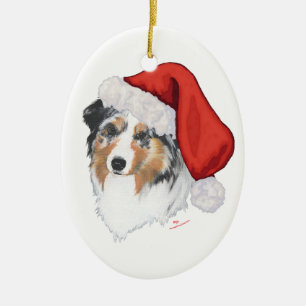 Australische Herdershond Kerstmis Keramisch Ornament