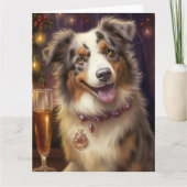 Australische Herdershond Nieuwjaar Kaart (Voorkant)