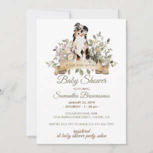 Australische Herdershond Puppy Baby Shower Kaart