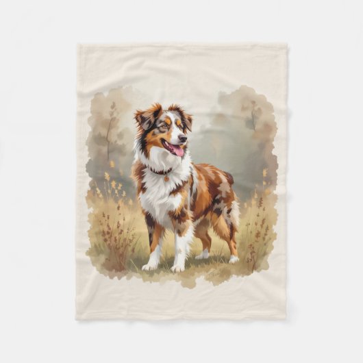 Australische Herdershond Rode Merle Aussie Fleece Deken (Voorkant)