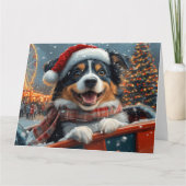 Australische Herdershond Roller Coaster Kerstmis Kaart (Voorkant)