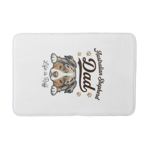 Australische Herdershond Vader Leven Is Ruw Vintag Badmat