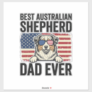 Australische Herdershond Vader Patriottisch Vintag Sticker