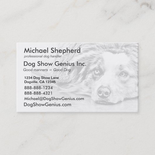 Australische herdershond visitekaartje (Voorkant)