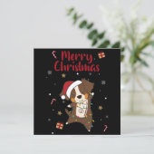 Australische Herdershond Vrolijk Kerstfeest Winter Kaart (Staand voorkant)