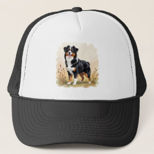 Australische Herdershond Zwarte Driekleurige Aussi Trucker Pet